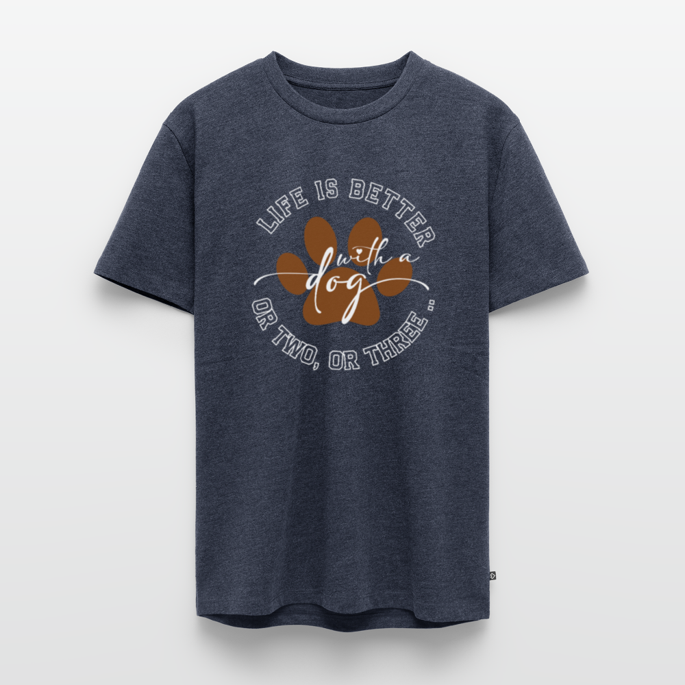 Life is better with a dog – oder zwei, oder drei 🐶💛 Herren Premium T-Shirt - Jeansblau 
