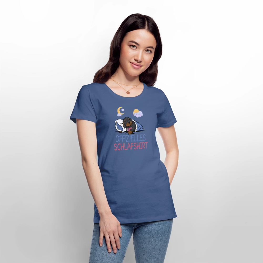 Offizielles Schlafshirt Rauhaardackel Frauen Premium T-Shirt - Taubenblau