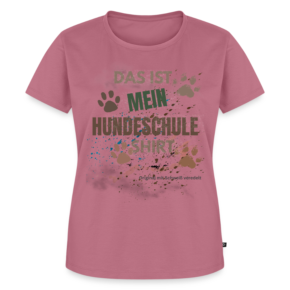 Das ist mein Hundeschule Shirt mit Pfotenabdrücken und Spritzern lustiges Frauen  T-Shirt - Mauve