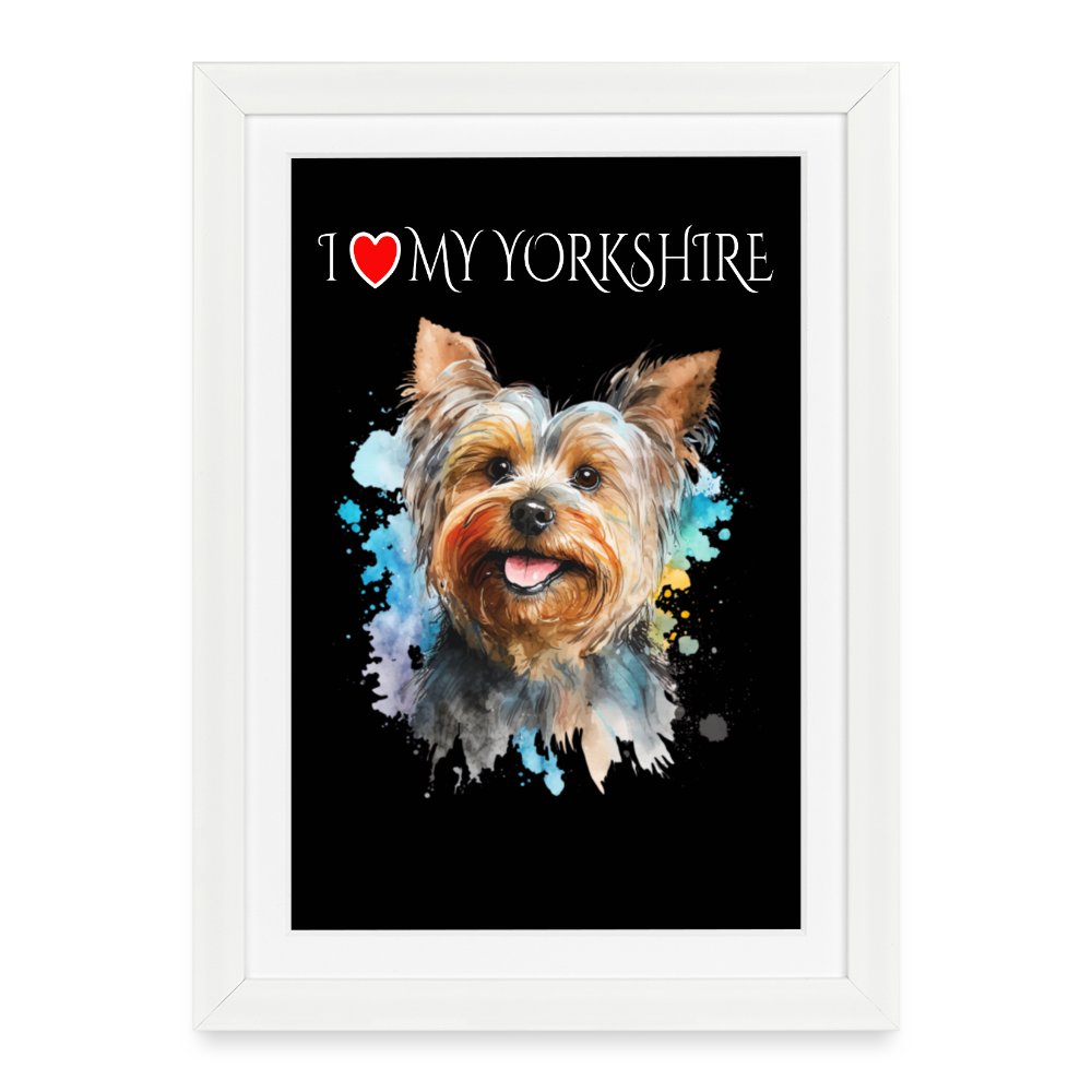 I love my Yorkshire Gerahmtes Poster (27 × 37 cm) - Weiß