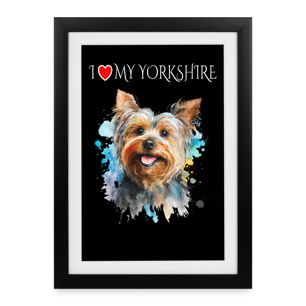 I love my Yorkshire Gerahmtes Poster (27 × 37 cm) - Schwarz