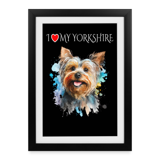 I love my Yorkshire Gerahmtes Poster (27 × 37 cm) - Schwarz