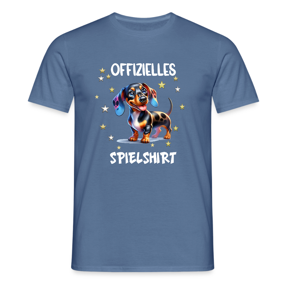 Offizielles Spielshirt Dackel Harlekindackel Männer T-Shirt - Taubenblau 
