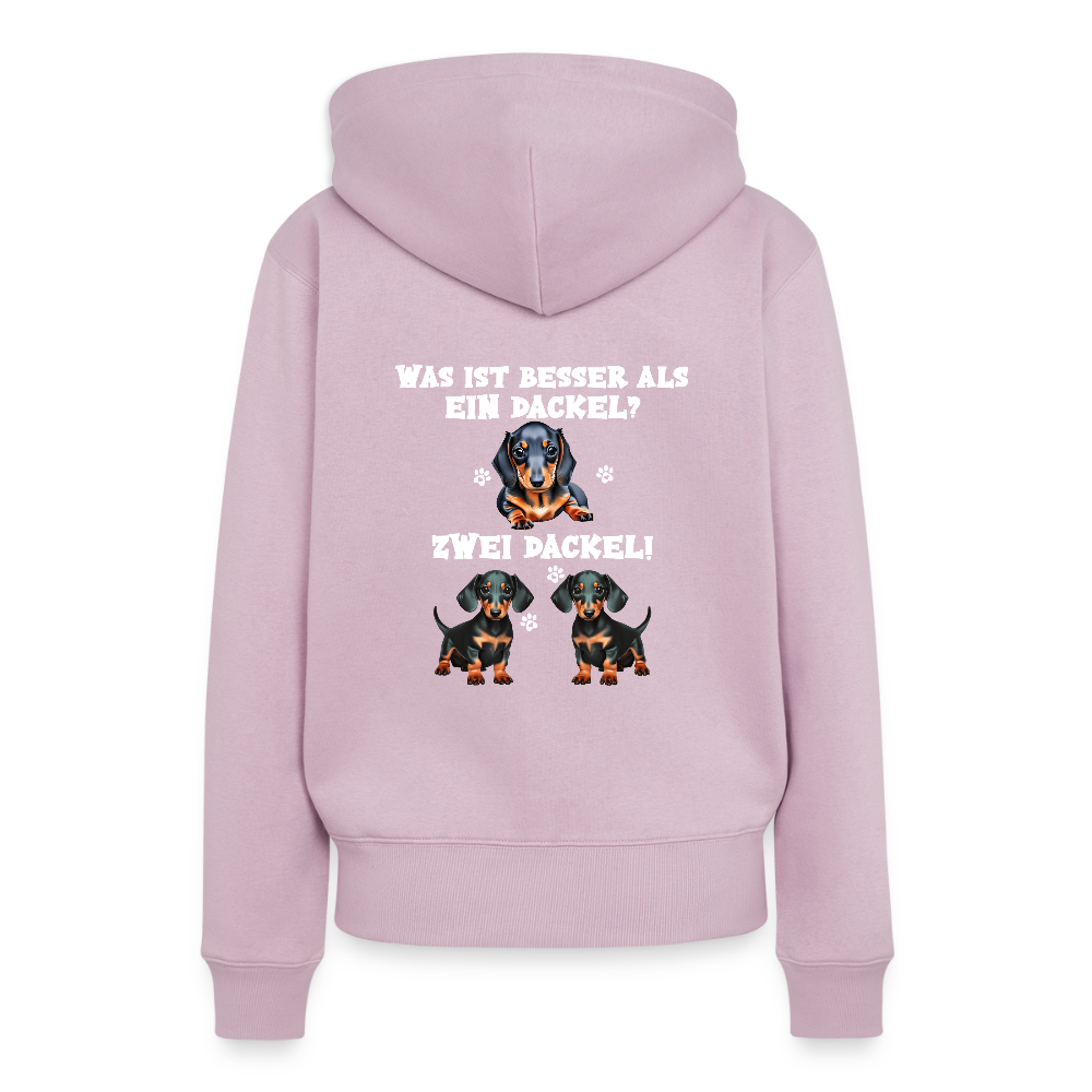 Was ist besser als ein Dackel? Zwei Dackel Rückendruck Frauen Bio Hoodie - Altrosa