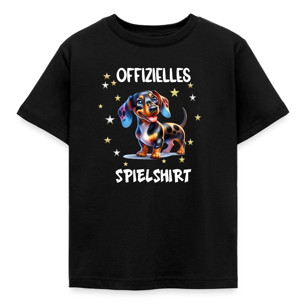 Offizielles Spielshirt Dackel Harlekindackel Kinder T-Shirt - Schwarz