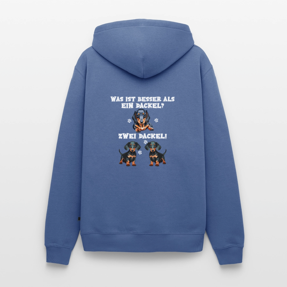 Was ist besser als ein Dackel? Zwei Dackel Männer Bio Hoodie - Taubenblau