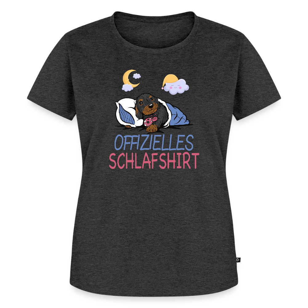 Offizielles Schlafshirt Rauhaardackel Frauen Premium T-Shirt - Anthrazit meliert