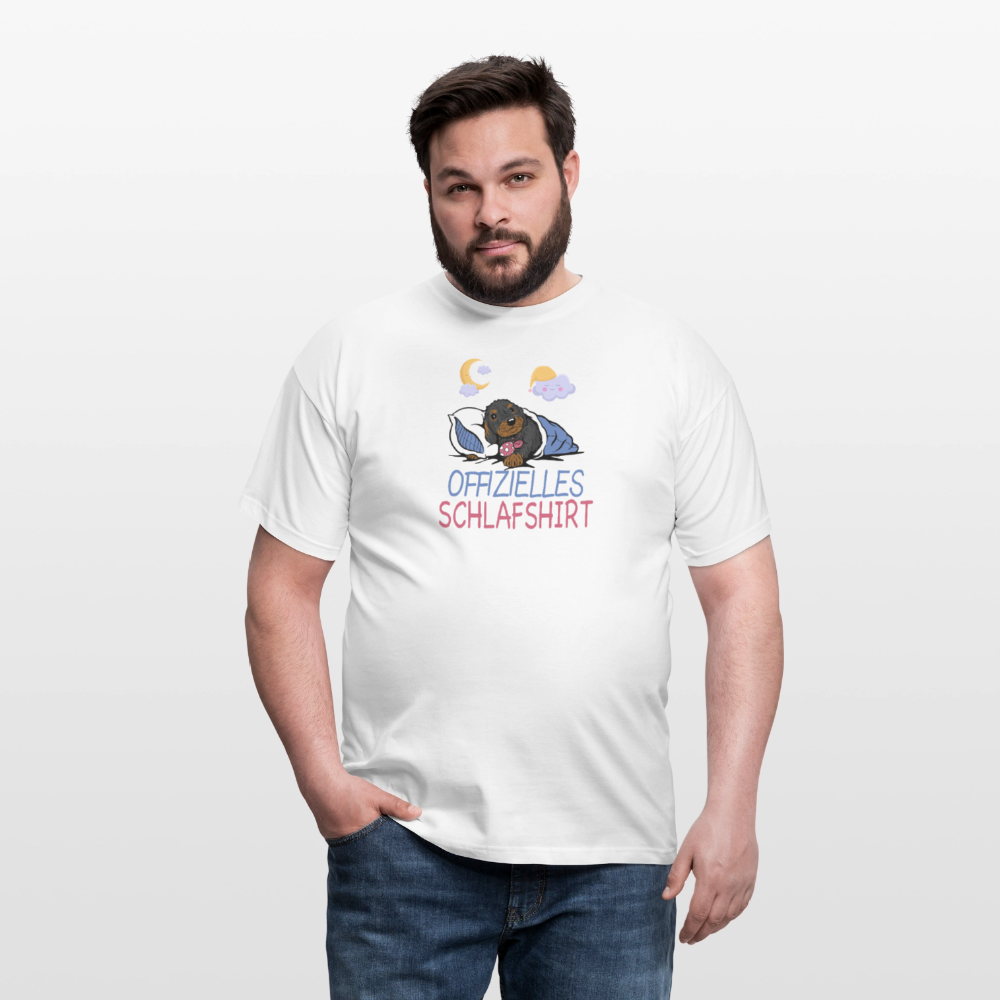 Offizielle Schlafshirt mit RauhaardackelMänner T-Shirt - Weiß