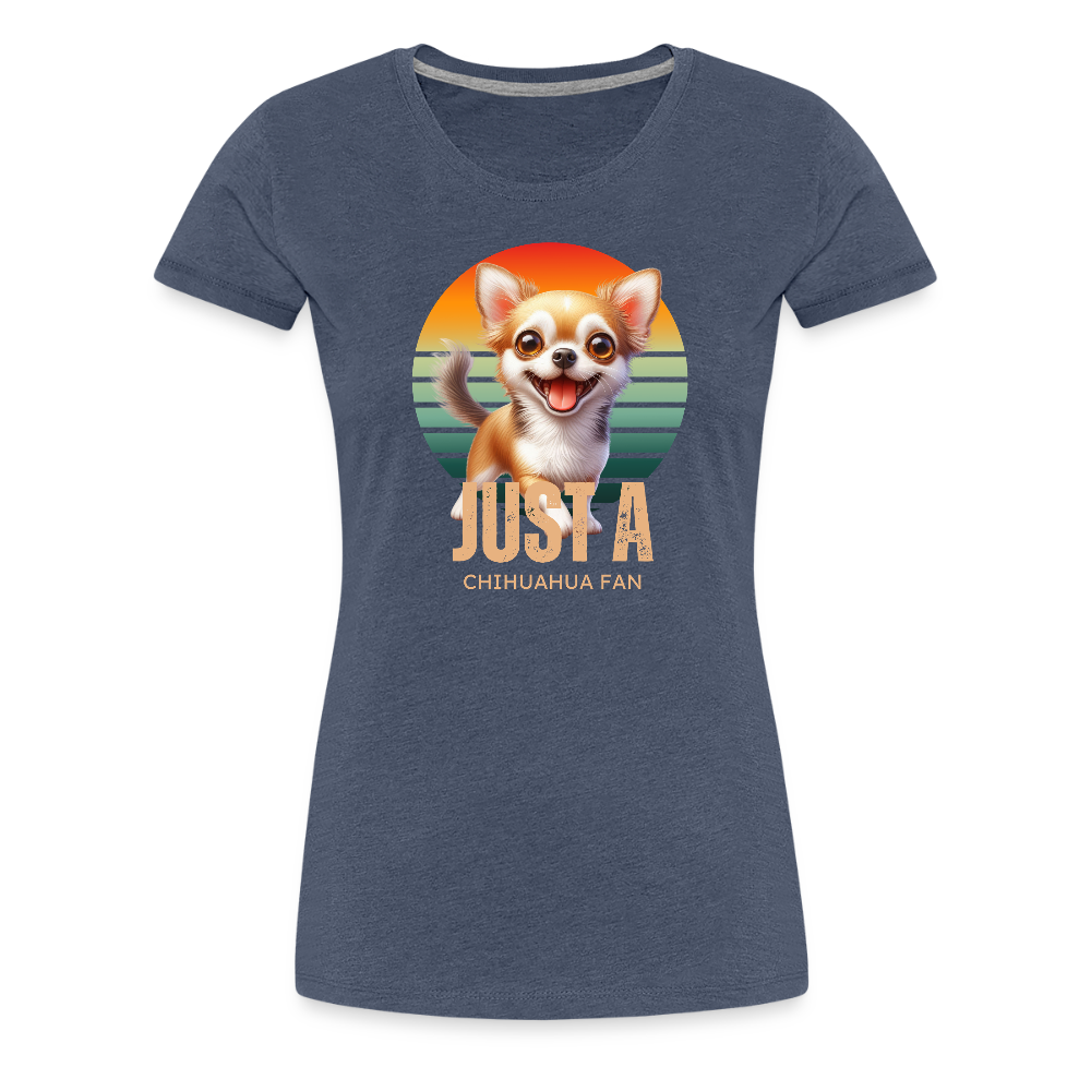 Just a Chihuahua Fan Frauen Premium T-Shirt - Blau meliert