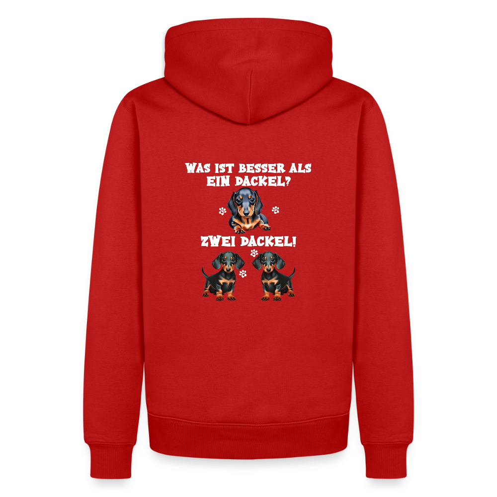 Was ist besser als ein Dackel? Zwei Dackel Männer Bio Hoodie - Rot