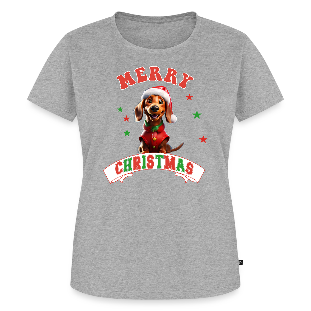Merry Christmas – Dackel-Edition Frauen Premium T-Shirt - Grau meliert