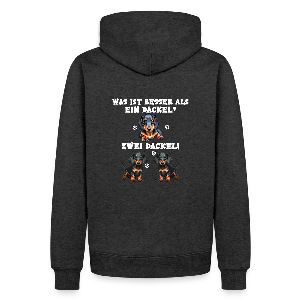 Was ist besser als ein Dackel? Zwei Dackel Männer Bio Hoodie - Anthrazit meliert