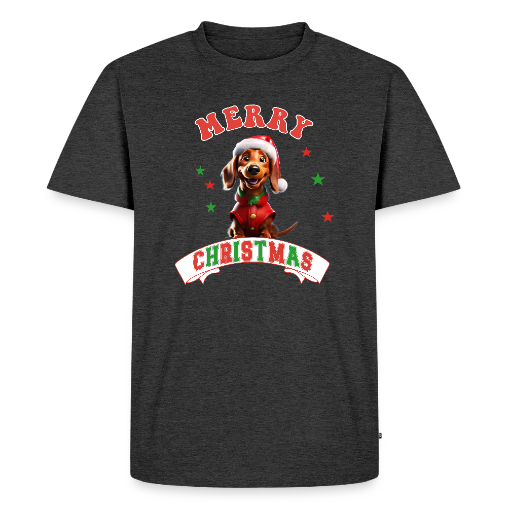 Merry Christmas – Dackel-Edition Männer Premium T-Shirt - Anthrazit meliert
