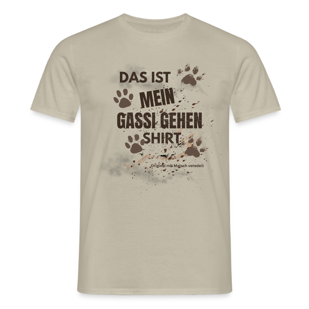 Das ist mein Gassi gehen Shirt Männer T-Shirt - Sandbeige