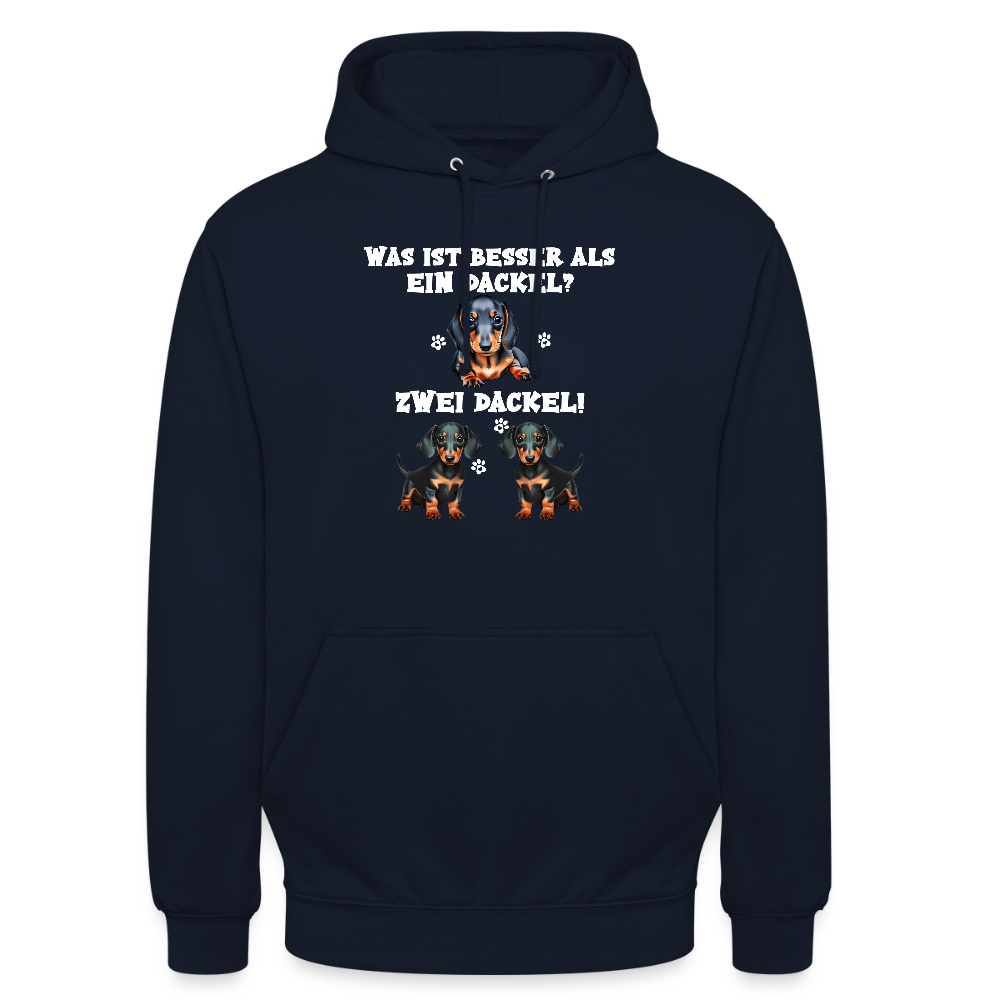 Was ist besser als ein Dackel? Zwei Dackel Unisex Hoodie - Navy