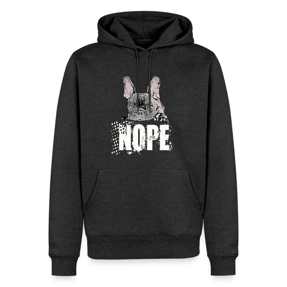 NOPE Hoodie 🐶 | Lustiger Hoodie für Hundeliebhaber*innen mit Frenchie-MotivMänner Premium Hoodie - Anthrazit meliert