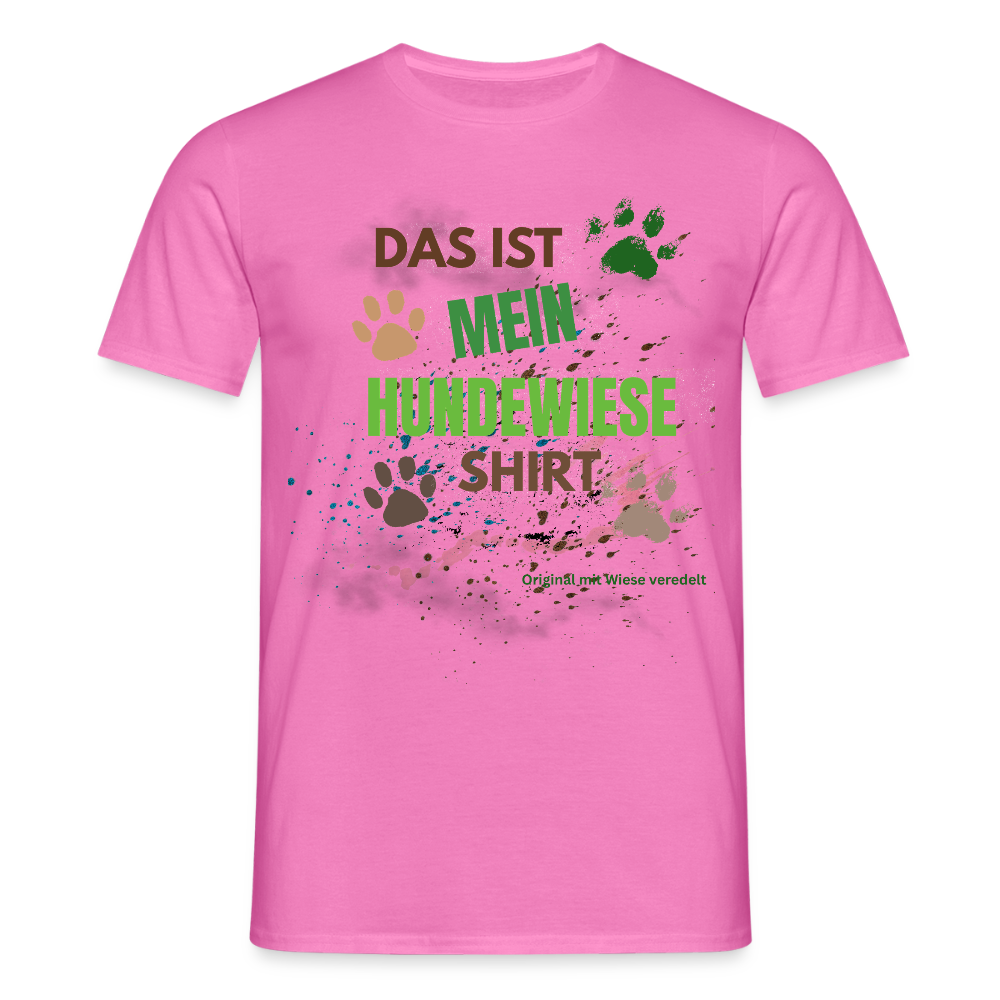 Das ist mein Hundewiese Shirt mit Pfotenabdrücken und Spritzern lustiges Frauen  T-Shirt - Pink