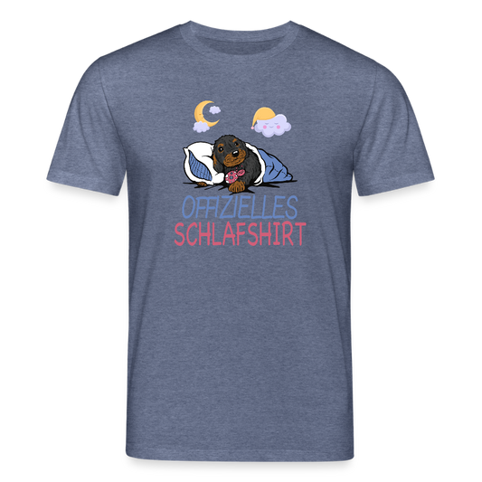 Offizielles Schlafshirt Rauhaardackel Stanley/Stella Unisex Bio-T-Shirt CREATOR - Dunkelblau meliert