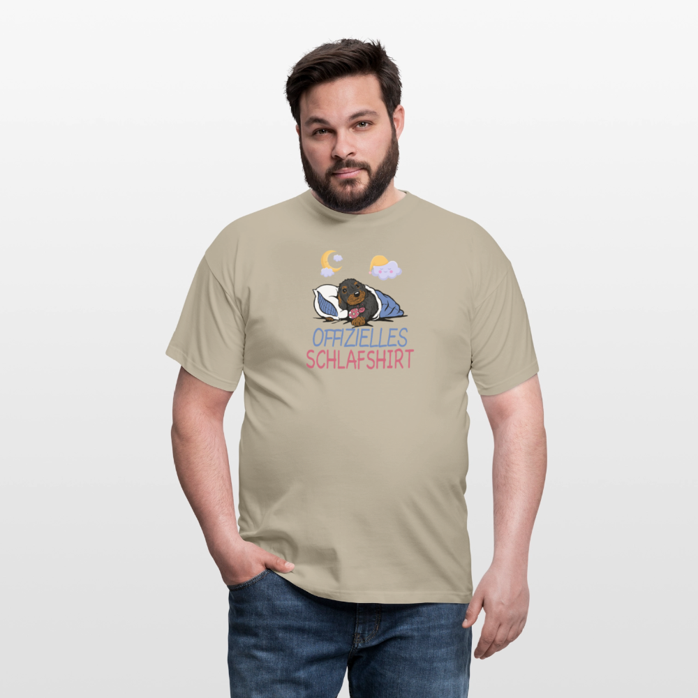 Offizielle Schlafshirt mit RauhaardackelMänner T-Shirt - Sandbeige