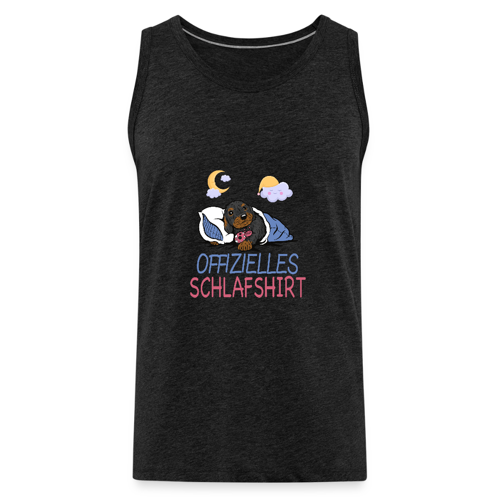 Offizielles Schlafshirt Rauhaardackel Männer Premium Tank Top - Anthrazit