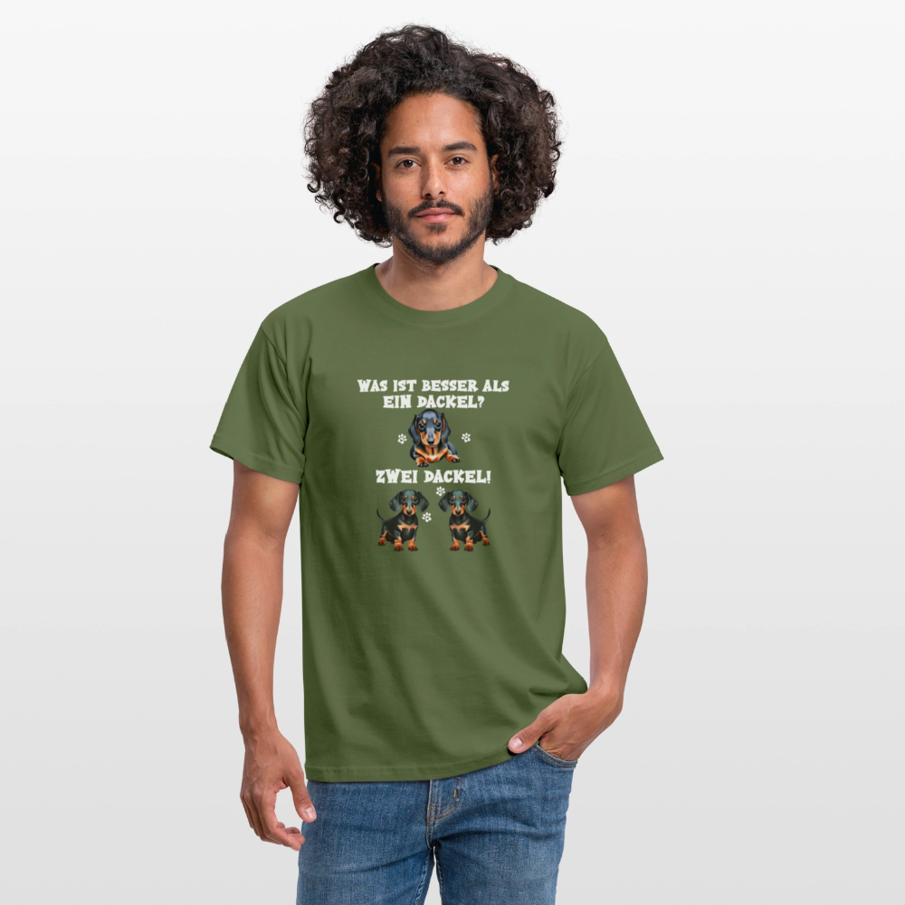 Was ist besser als ein Dackel? Zwei Dackel  Männer T-Shirt - Militärgrün