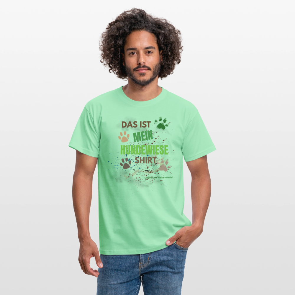 Das ist mein Hundewiese Shirt mit Pfotenabdrücken und Spritzern lustiges Frauen  T-Shirt - Mintgrün