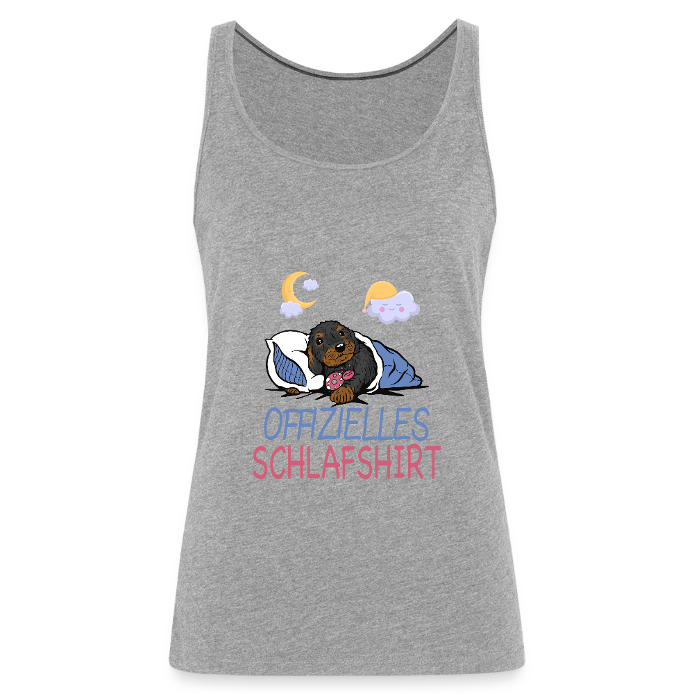 Offizielles Schlafshirt Rauhaardackel Frauen Premium Tank Top - Grau meliert