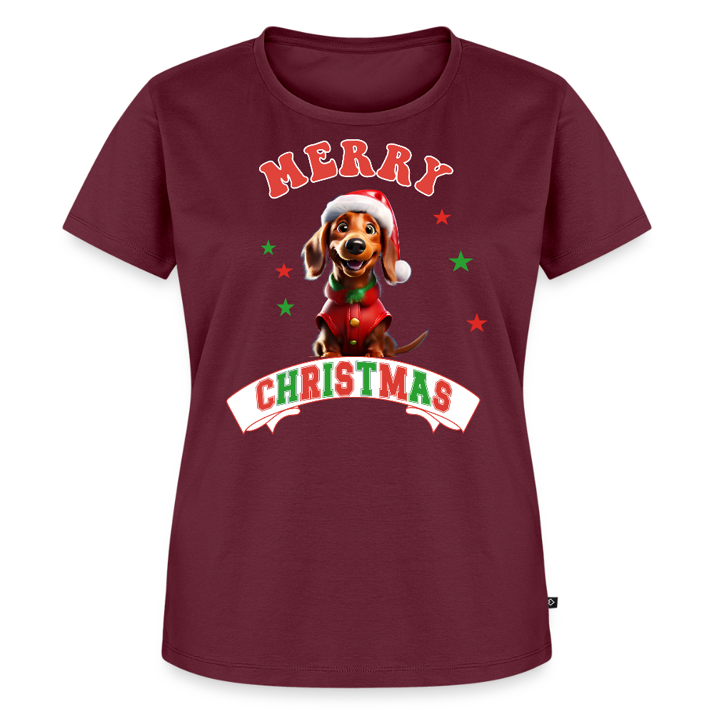Merry Christmas – Dackel-Edition Frauen Premium T-Shirt - Burgunderrot