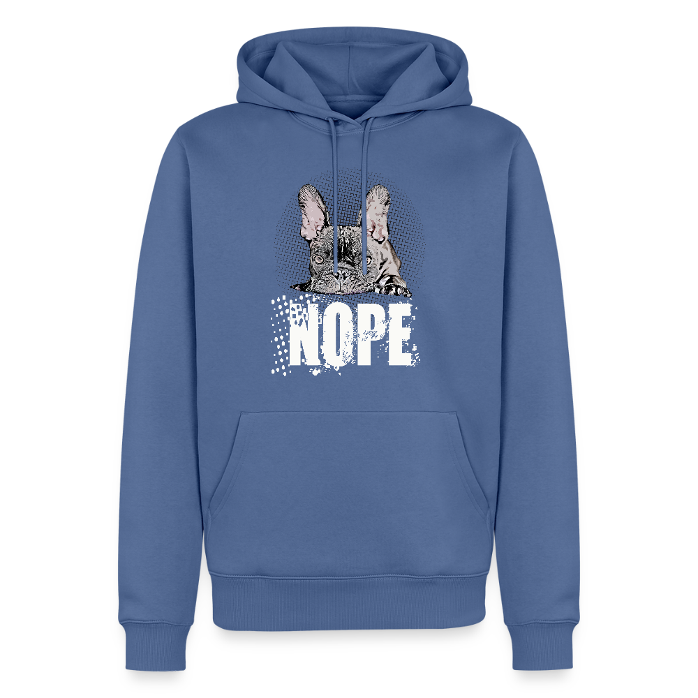 NOPE Hoodie 🐶 | Lustiger Hoodie für Hundeliebhaber*innen mit Frenchie-MotivMänner Premium Hoodie - Taubenblau