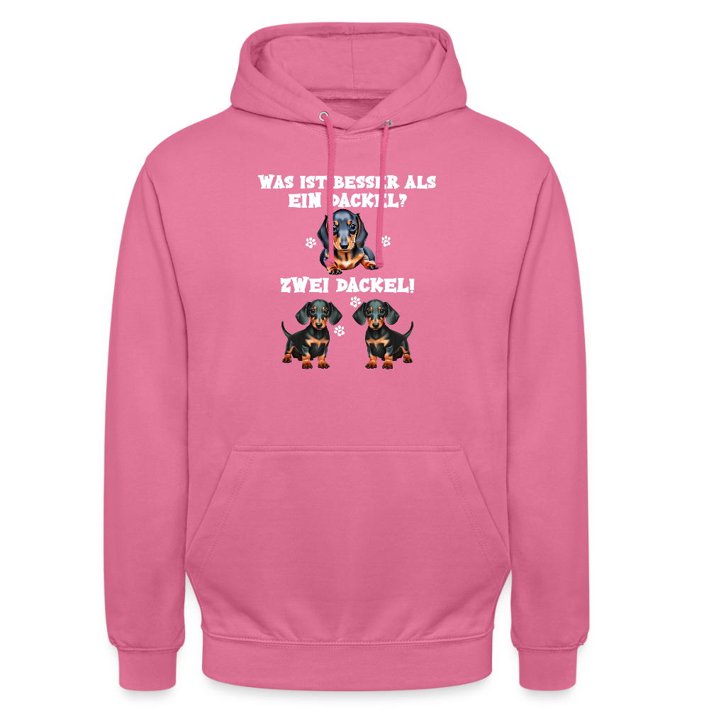 Was ist besser als ein Dackel? Zwei Dackel Unisex Hoodie - Pink