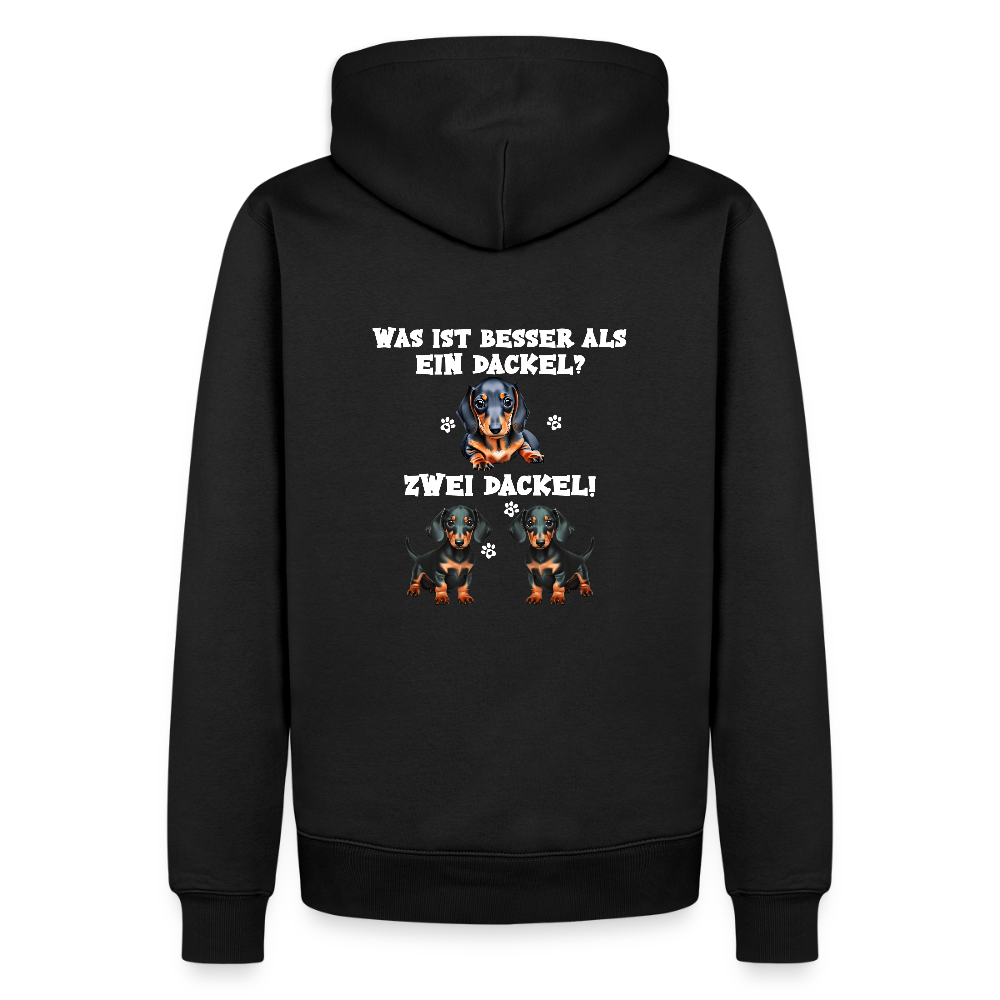 Was ist besser als ein Dackel? Zwei Dackel Männer Bio Hoodie - Schwarz