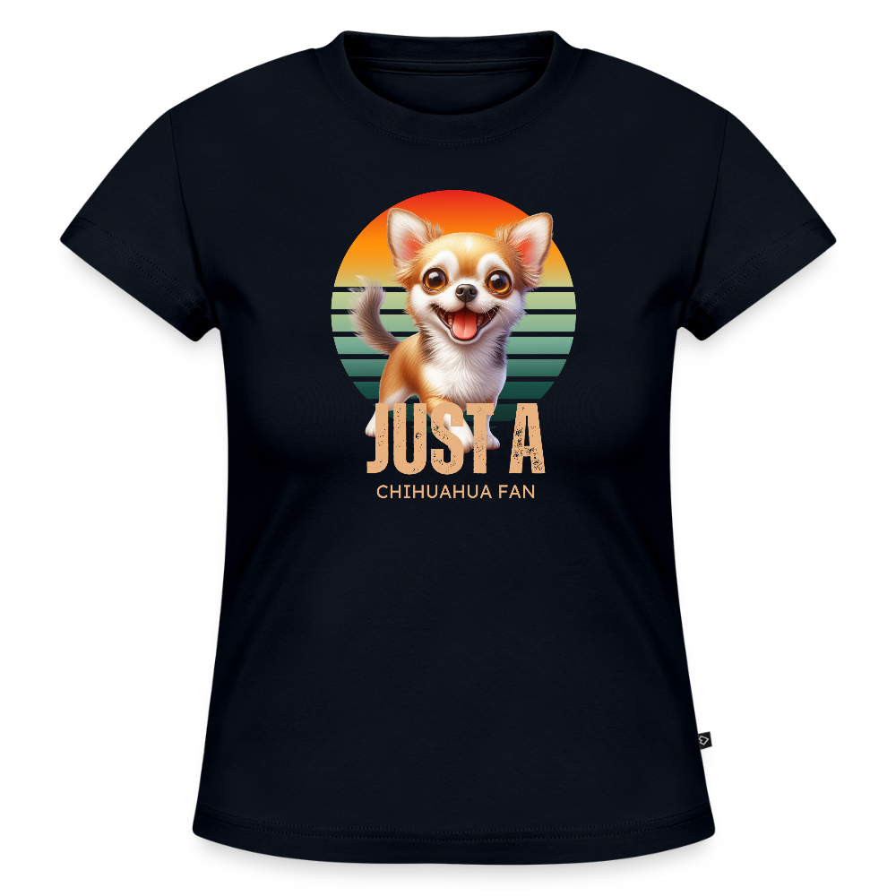 Just a Chihuahua Fan Cropped Frauen Baby Tee - Navy