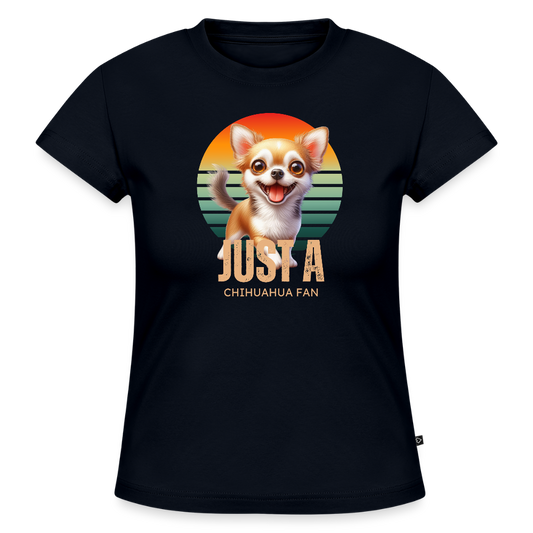 Just a Chihuahua Fan Cropped Frauen Baby Tee - Navy
