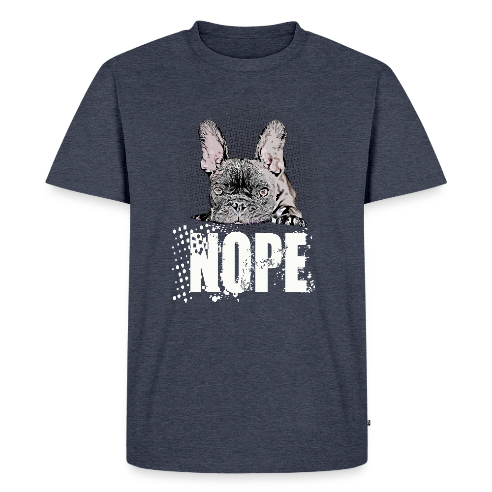 NOPE Hoodie 🐶 | Lustiger Hoodie für Hundeliebhaber*innen mit Frenchie-Motiv  Männer Premium Shirt - Jeansblau 