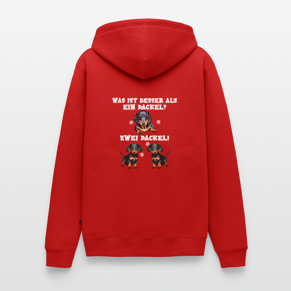 Was ist besser als ein Dackel? Zwei Dackel Männer Bio Hoodie - Rot