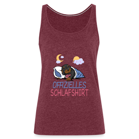 Offizielles Schlafshirt Rauhaardackel Frauen Premium Tank Top - Bordeauxrot meliert