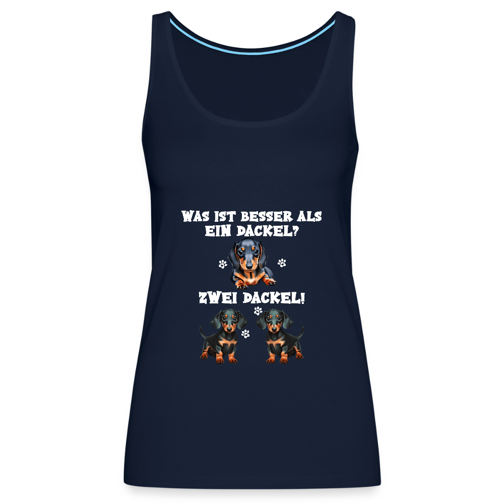Was ist besser als ein Dackel? Zwei Dackel Frauen Premium Tank Top - Navy