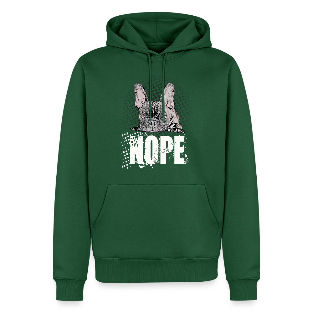 NOPE Hoodie 🐶 | Lustiger Hoodie für Hundeliebhaber*innen mit Frenchie-MotivMänner Premium Hoodie - Flaschengrün