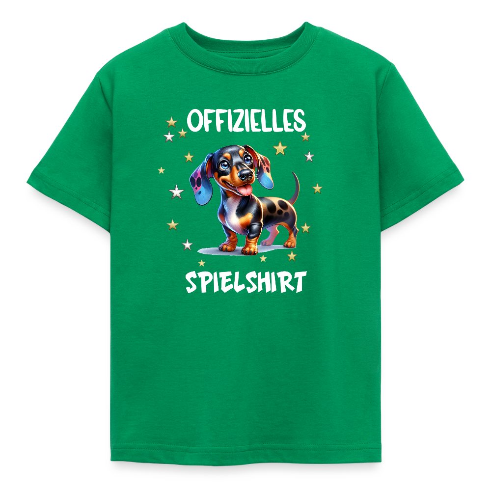 Offizielles Spielshirt Dackel Harlekindackel Kinder T-Shirt - Kelly Green