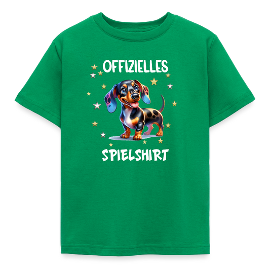 Offizielles Spielshirt Dackel Harlekindackel Kinder T-Shirt - Kelly Green