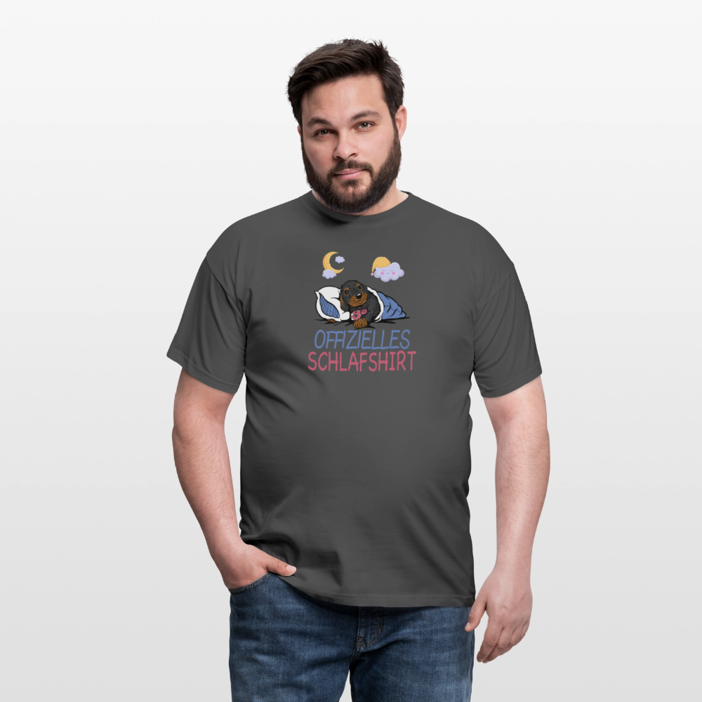 Offizielle Schlafshirt mit RauhaardackelMänner T-Shirt - Anthrazit