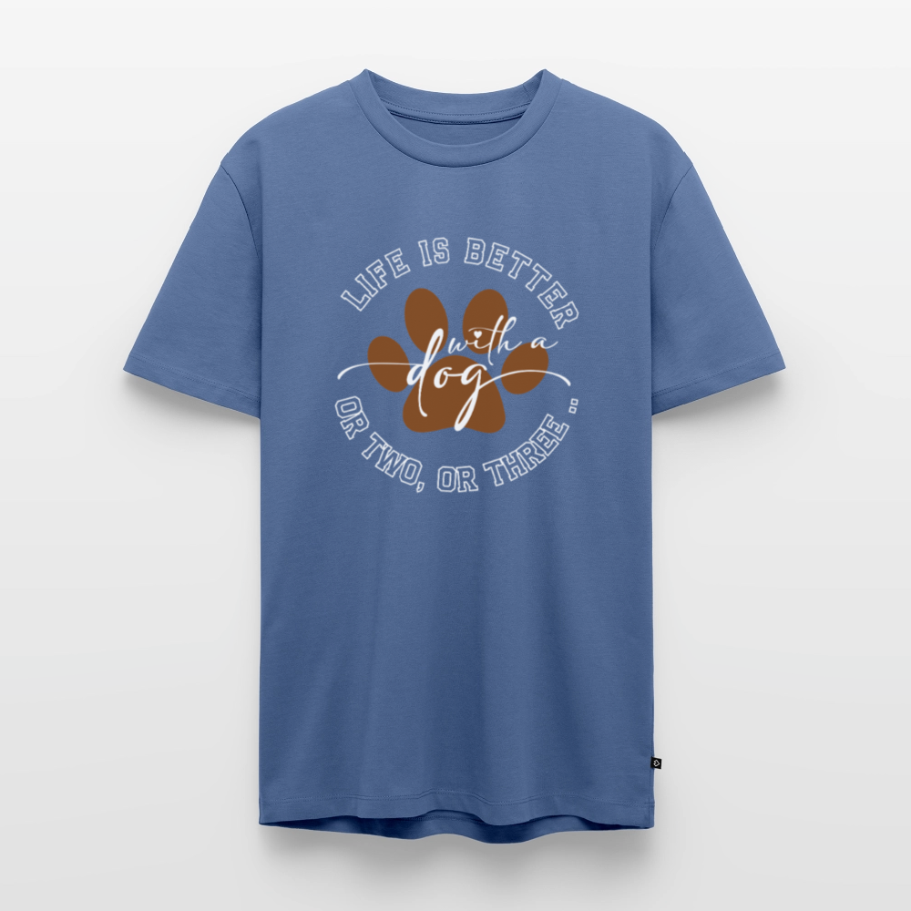 Life is better with a dog – oder zwei, oder drei 🐶💛 Herren Premium T-Shirt - Taubenblau