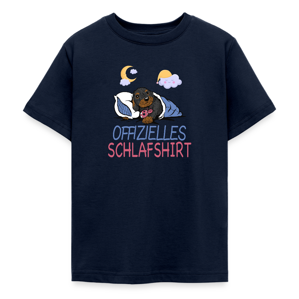 Offizielles Schlafshirt Rauhaardackel Teenager T-Shirt - Navy