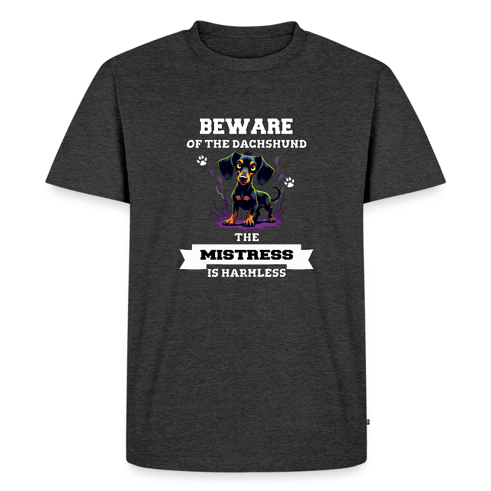 Beware of the Dachshund Mistress is harmless Männer Premium T-Shirt - Anthrazit meliert