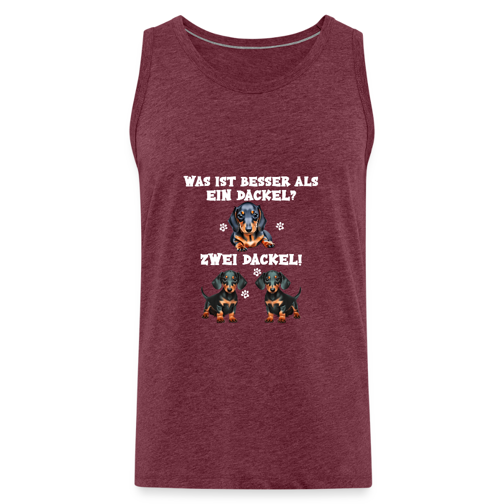 Was ist besser als ein Dackel? Zwei Dackel Männer Bio Tank Top - Bordeauxrot meliert