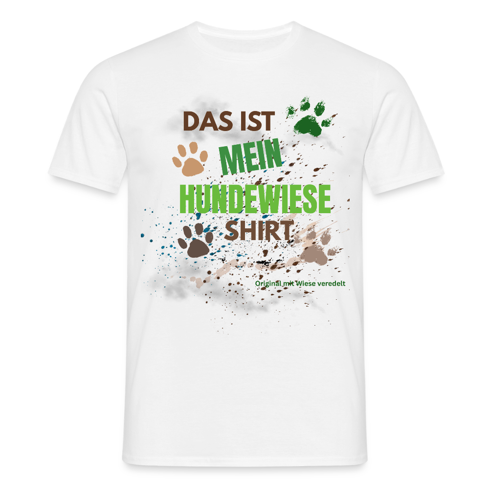 Das ist mein Hundewiese Shirt mit Pfotenabdrücken und Spritzern lustiges Frauen  T-Shirt - Weiß