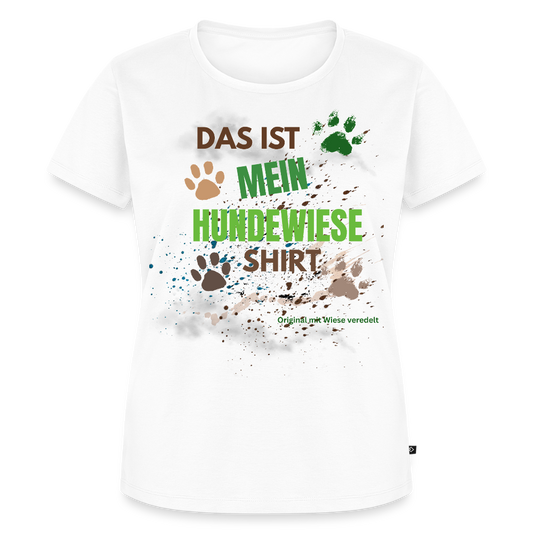 Das ist mein Hundewiese Shirt mit Pfotenabdrücken und Spritzern lustiges Frauen  T-Shirt - Weiß