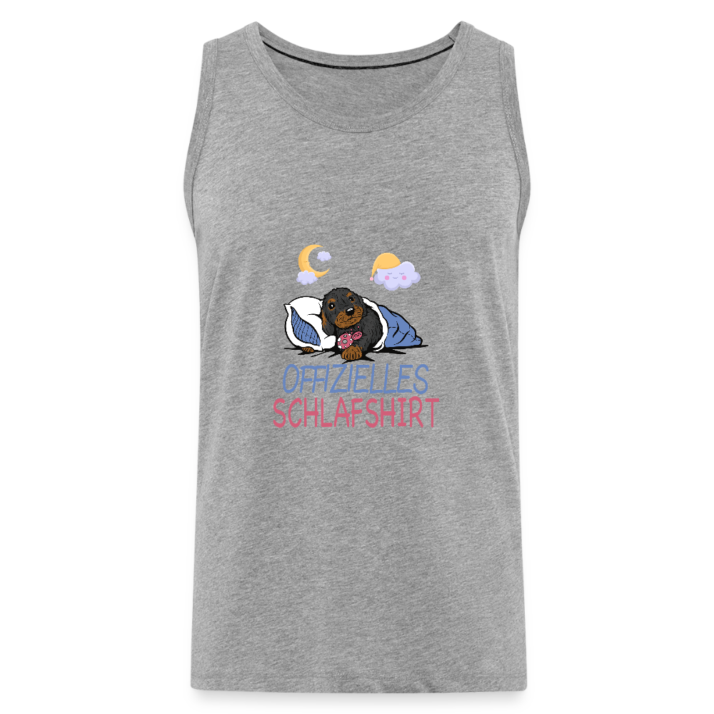 Offizielles Schlafshirt Rauhaardackel Männer Premium Tank Top - Grau meliert