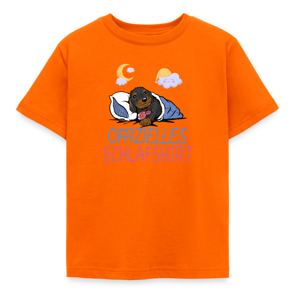 Offizielles Schlafshirt Rauhaardackel Kinder T-Shirt - Orange
