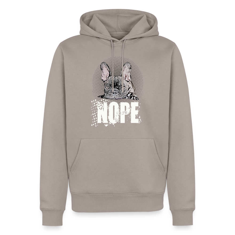 NOPE Hoodie 🐶 | Lustiger Hoodie für Hundeliebhaber*innen mit Frenchie-MotivMänner Premium Hoodie - Taupe